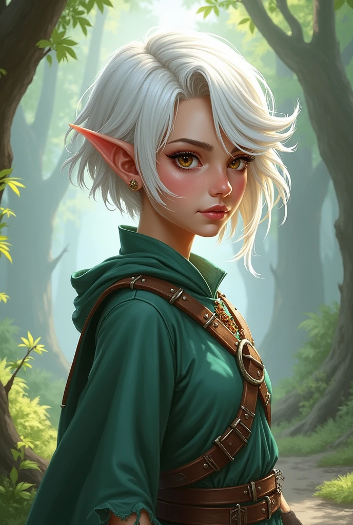 2d art, Keyleth vox machina, White hair, shorth hair