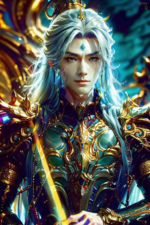 
(Best Quality, 8K, Masterpiece, HDR, Soft Lighting, Picture Perfect, Realistic, Vivid), Male Humanoid Dragon (1.0), 1 Guy, red sensual lips,lips detailed,handsome chinese xianxia protagonist,chinese typical face,golden runes scratched on forehead, forehead detailed,(((male))), Perfect Face,golden amber eyes ultra detailed,eyes ultra detailed,Super Detailed Photo of a Magnificent Humanoid Dragon man with long silver hair,golden amber eyes,golden amber eyes detailed,Beautiful anime fantasy,background blur, anime fantasy, Gouves style work, realistic: 1.37, long silver hair, full lips, (((Curvy guy))), (Ultra high quality fantasy art) , Masterpiece , male model, ultra high quality male character designs, detailed 8k anime art, realistic anime art, highest quality wallpapers, intricate ultra high quality accurate male characters faces, high quality design and accurate physics (fantasy - ultra high quality) art) , dark fantasy style), masterpieces, super high-quality characters, anime resolution - 8K, realistic anime art, wallpapers with the highest quality illustrations, ultra-high detail of faces, high-quality design and accurate physics), color, depth of field, shadows, ray tracing, high quality execution. -high quality and 8K resolution, (Accurate simulation of the interaction of light and materials)], [High-quality hair detail [Read more about beautiful and shiny white hair]], (Beautifully detailed hands [perfect fingers [Perfect nails]]], (perfect anatomy ( perfect proportions)))) [[Full height]], [Perfect combination of colors (Accurate imitation of the interaction of light and material)], [art that conveys the meaning of the story](modified)
