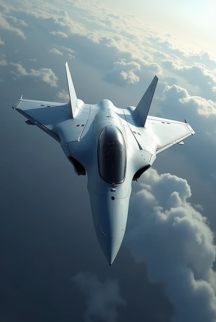 "Create a hyper-realistic image of a futuristic 7th generation fighter jet. The design should incorporate the following elements:
Ultra-sleek, aerodynamic body with no visible angles or edges
Seamlessly integrated variable-geometry wings that can retract into the fuselage
No visible external weapons or fuel tanks - all ordnance stored internally
Cockpit fully blended into the airframe, nearly indistinguishable from the body
Adaptive skin with active camouflage capabilities, shifting colors and patterns
Plasma-sheath technology visible as a faint, shimmering aura around the aircraft
Minimal vertical stabilizers or tail surfaces
Variable-geometry engine nozzles, nearly invisible when closed
Subtle, embedded energy weapon emitters along the leading edges
Overall organic, almost liquid-like appearance suggesting extreme maneuverability
The jet should be depicted in flight against a dramatic sky background, with a sense of incredible speed and advanced technology. Emphasize the aircraft's stealth characteristics and its ability to operate in both atmosphere and near-space environments."