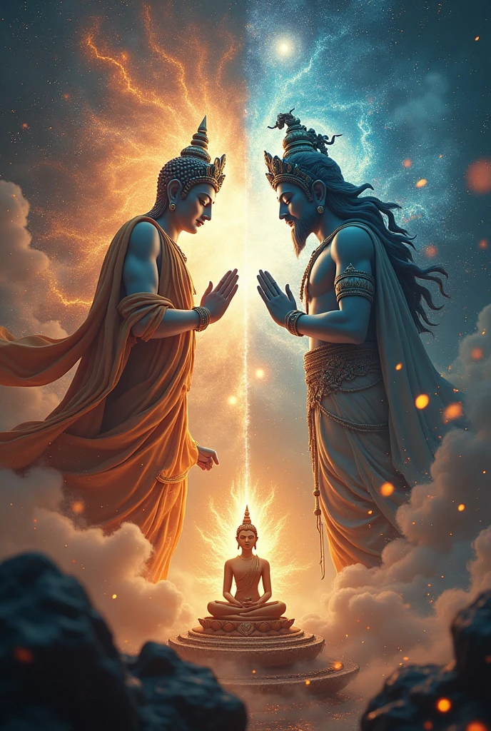 Buddha fight to vishnu