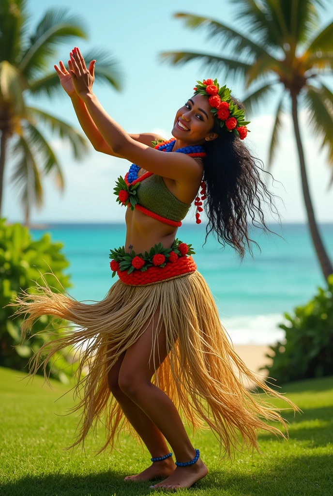 Sebo Sam as hula dancer