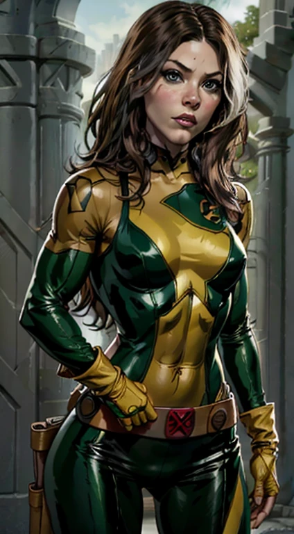 Evangeline Lily cos-play as Rogue from the X-men