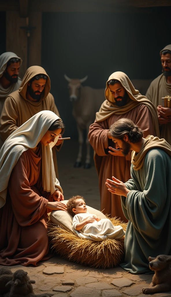 Coming to the baby Jesus.