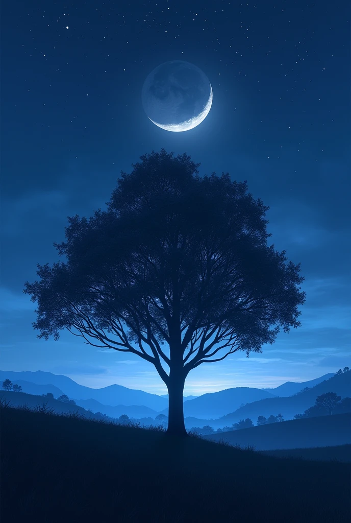 A tree with a moon
