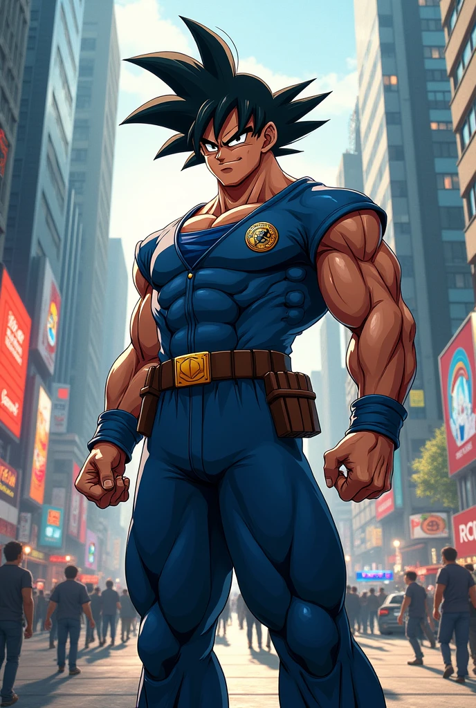 Goku police, background of the square