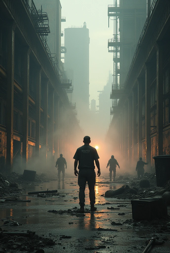 There is a big fight in an abandoned factory, One person against a hundred, the hundred people surround one person