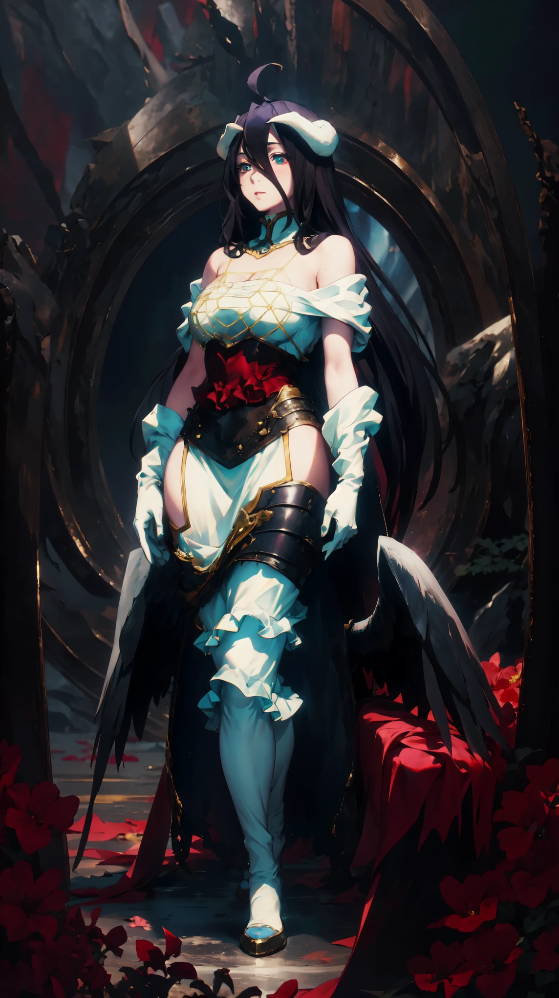 1girll,White color hair,Various hairstyles,Wear a black flower on your head,beauitful face,crisp breasts,Convex buttocks,Wearing a black gauze tights,Wear a black wristband,Black lace-up heels,Wearing a black military uniform overcoat,The inside of the coat is red,perfectly proportioned, Cinematic lighting, filmgrain, Fujicolor, lightand shade contrast, 8k, Masterpiece, Textured skin, Super detail, high detal, High quality, A high resolution,