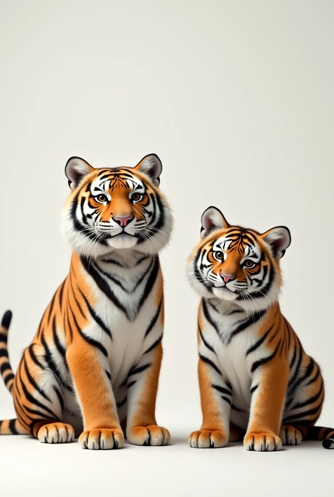 Tigers in Cat head Clean Background On