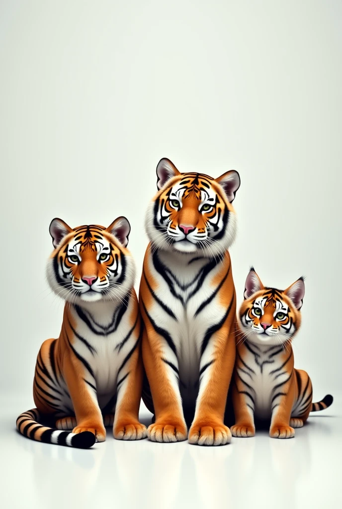 Tigers in Cat head Clean Background On 