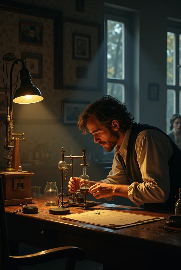 create an image about the first photographic experiments 