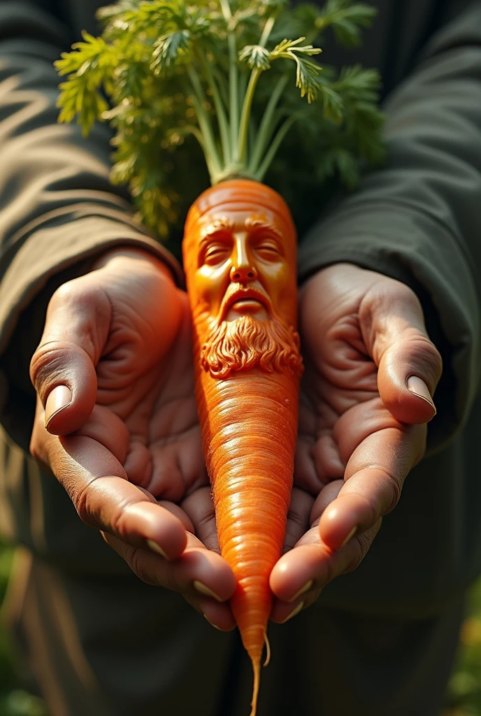 A man finds Jesus carrot
