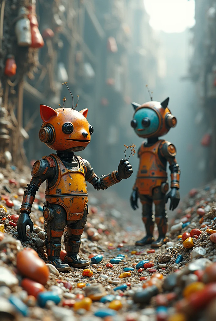 create a 3d image of recycled garbage