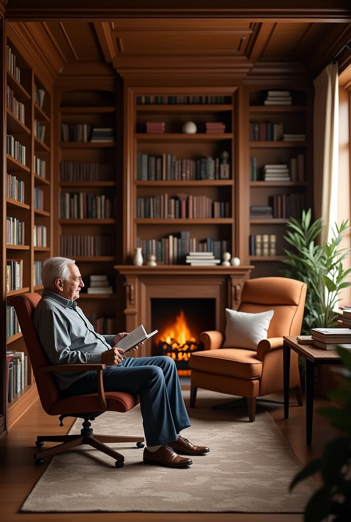 A library for an elderly man with back problems
