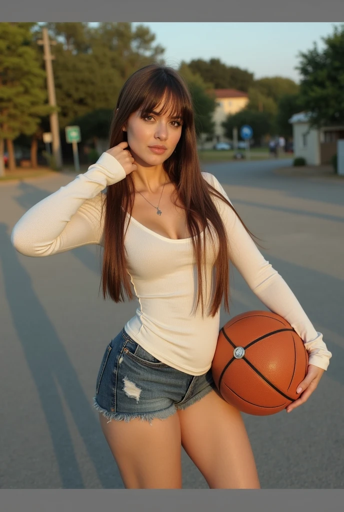 Beautiful Instagram model,small breasts ,round breasts ,small waist ,big round legs ,round buttocks ,Light brown hair ,