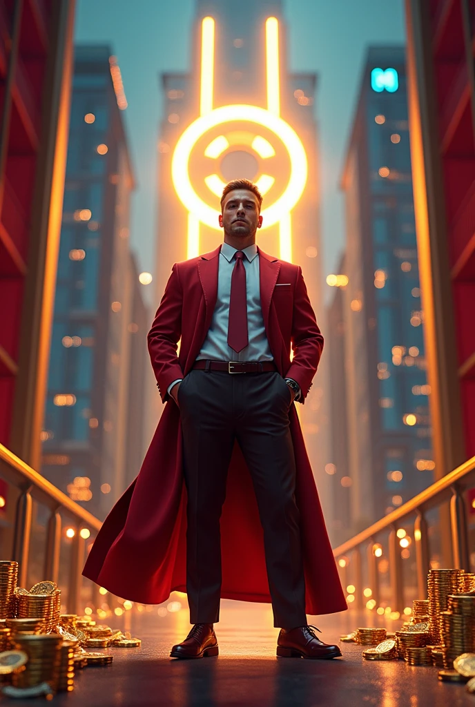 An image that demonstrates success and money with colors and a logo that catches the eye