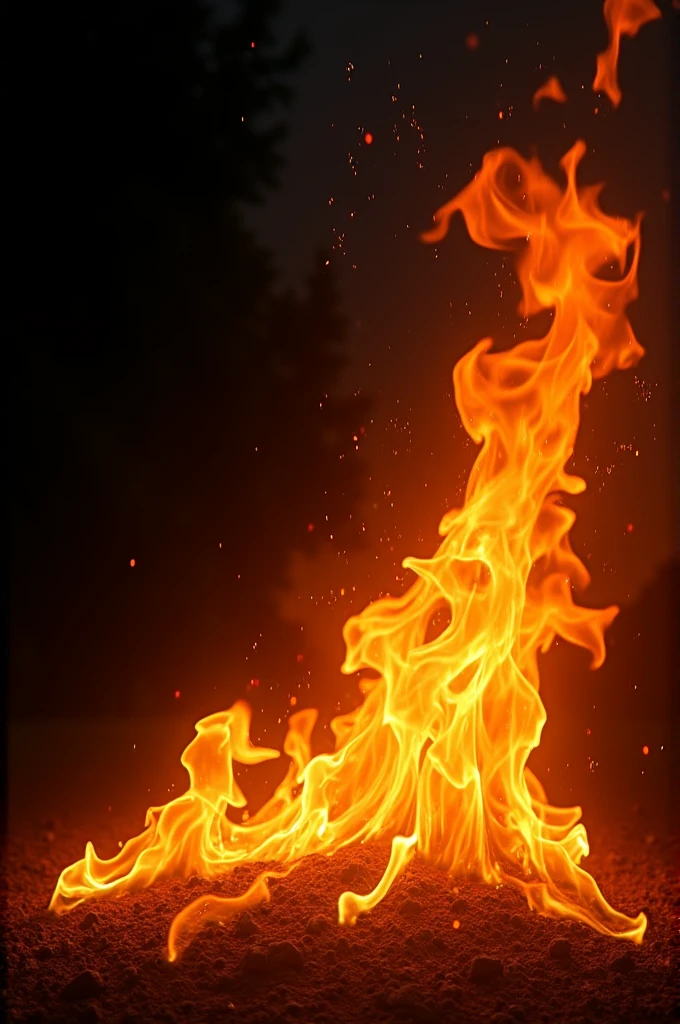 Black background with fire for advertisement