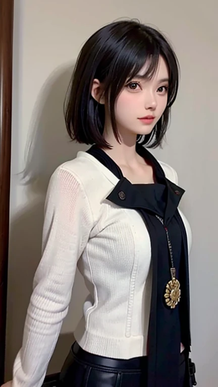 Japan, Sengoku period, beautiful girl, Japanese anime, black hair, short hair, slanted eyes, war genius, military strategist, sword style