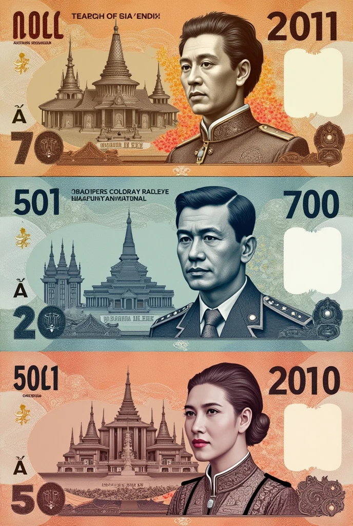 Thai Bahts style - banknotes designs