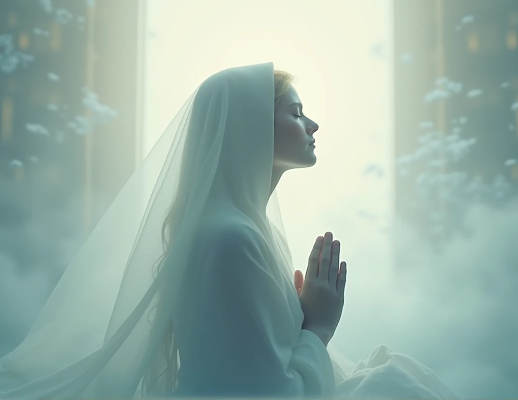 Create a magnetic thumbnail for a prayer video with the title "prayer of the day: For GOD all things are possible | Detaching from worldly things!"