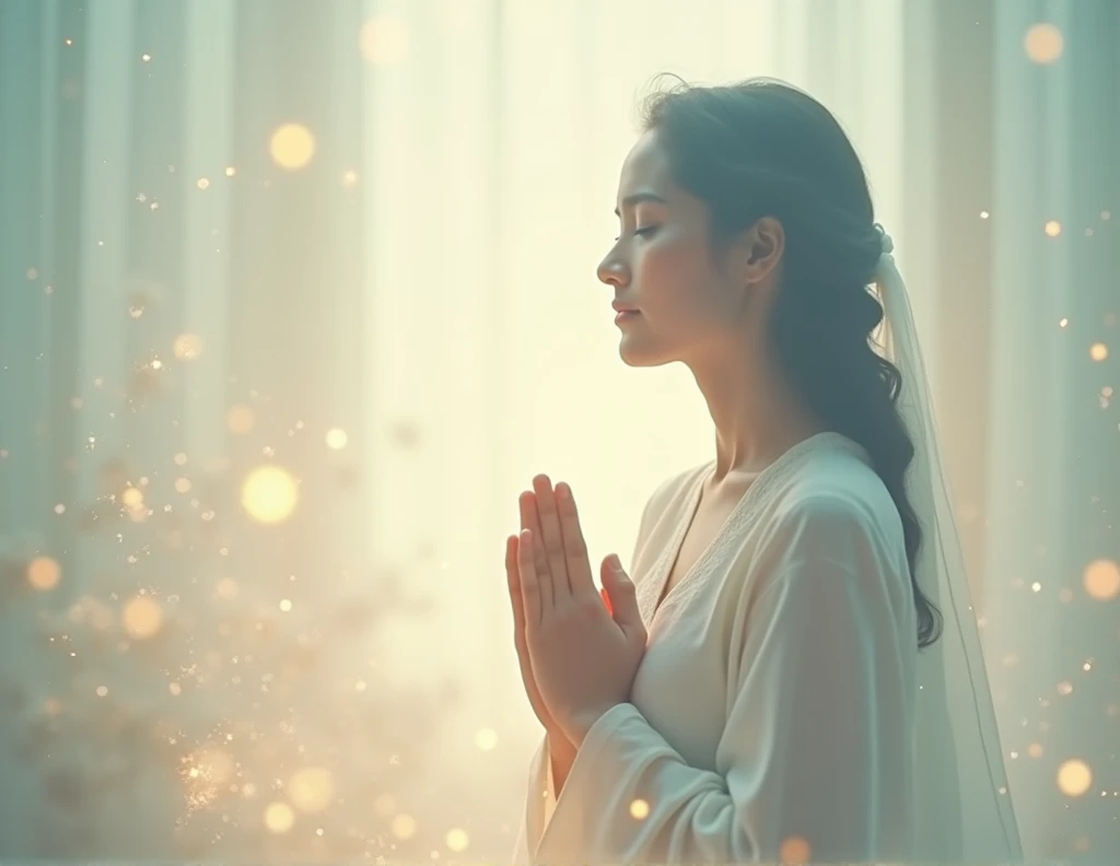 Create a magnetic thumbnail for a prayer video with the title "prayer of the day: For GOD all things are possible | Detaching from worldly things!"