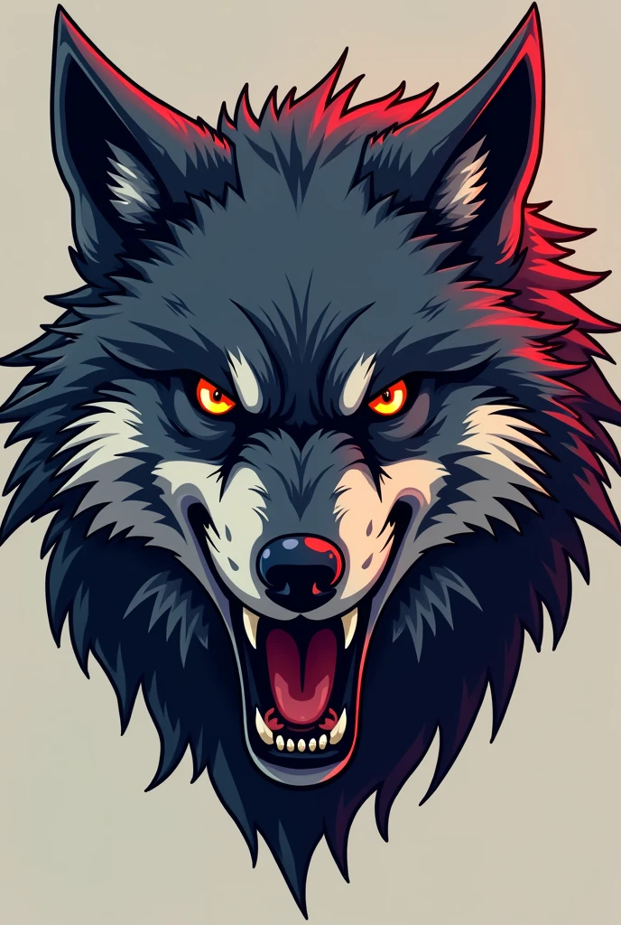 Fait une tete de loup enrage pour faire des emoticones twitch
