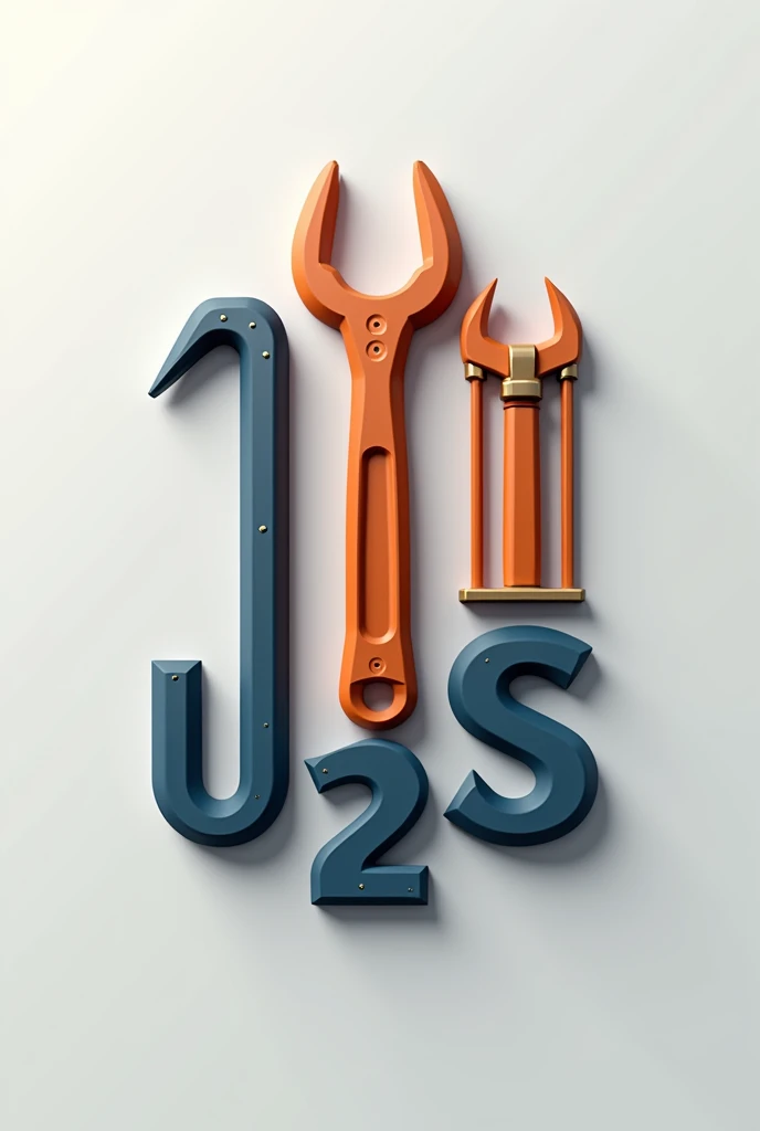 Logo d'entreprise avec des outils tels que équerre, compas etc... L'entreprise s'appelle J2S, et le logo doit avoir une perception en 3D