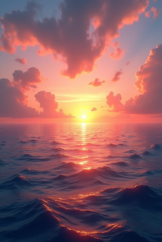 Sun set in the ocean