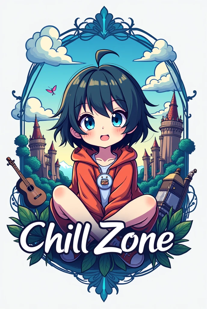 Logo for a band called Chill Zone in the anime style of Isekai