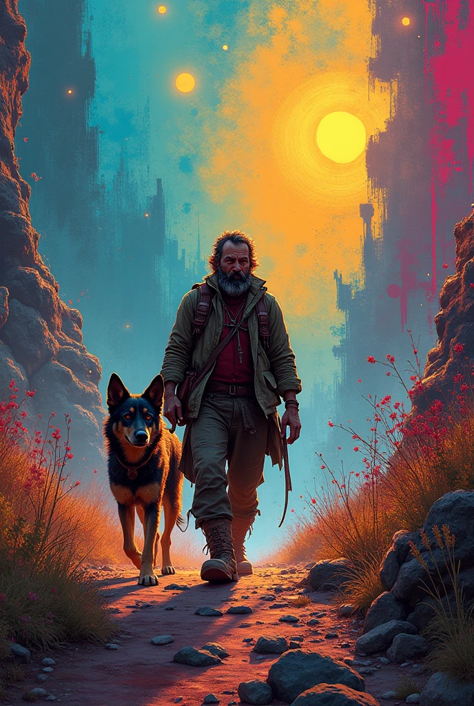 Dog and man for jangle