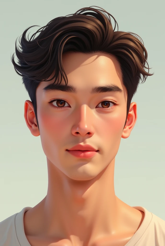 natural boy ( realisitic, handsome young ( eyes Clear 1.1 white skin