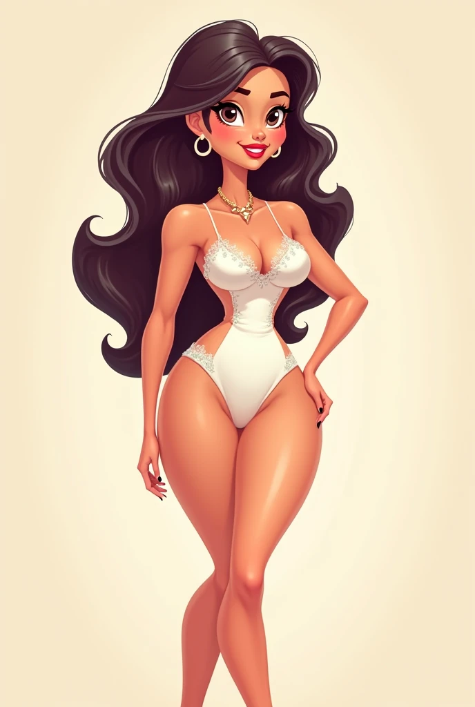 Cartoon of a woman with great attributes