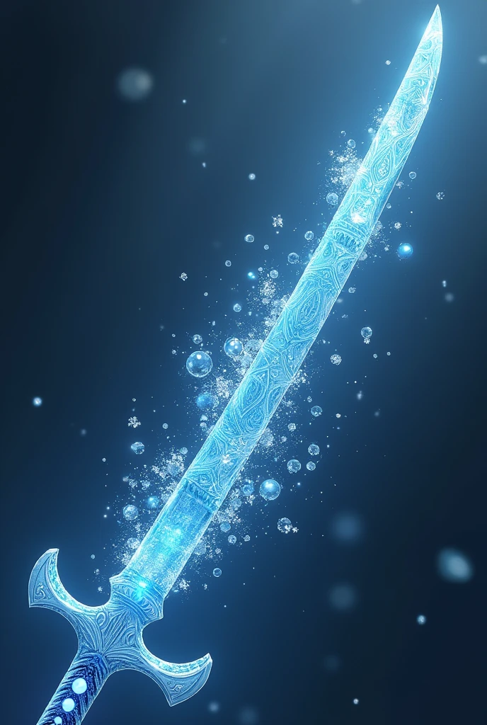 Strong ice katana And sheath for the sword with ice flakes on it