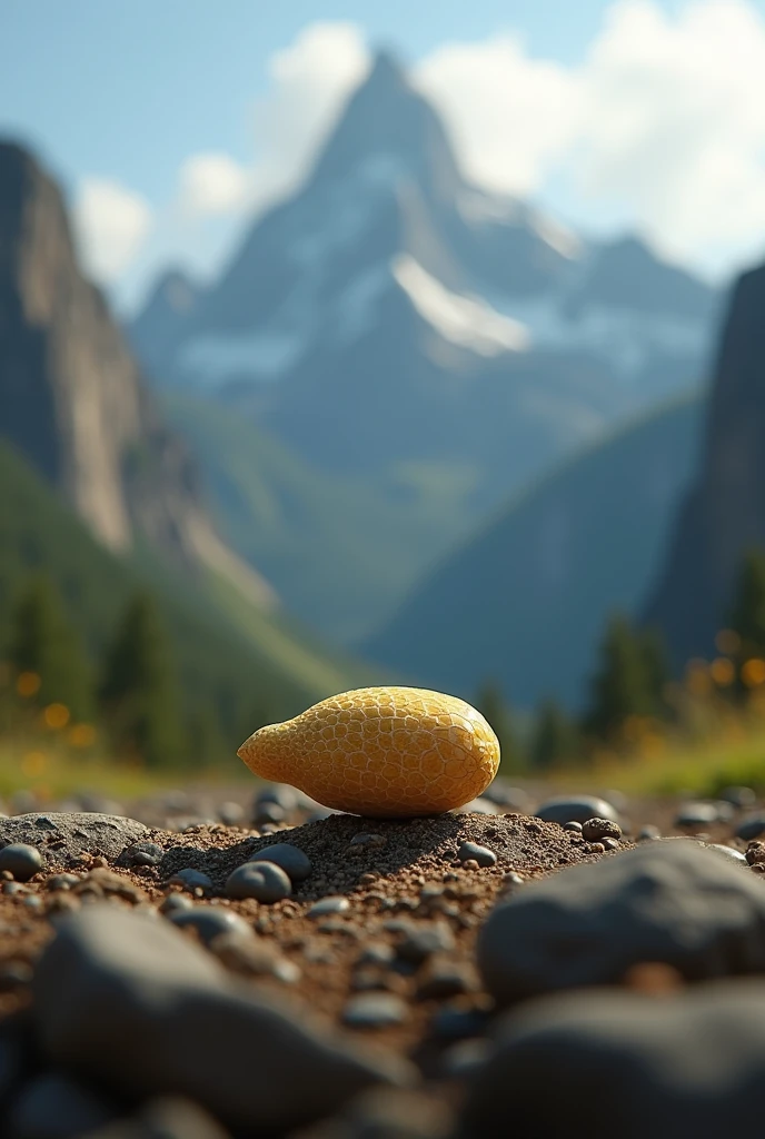 "Create a striking image juxtaposing a small mustard seed with a large, imposing mountain. Show the mustard seed in the foreground, magnified to emphasize its tiny size, with intricate details visible on its surface. In the background, depict a majestic mountain with towering peaks and rugged terrain, symbolizing a great challenge or obstacle. Use a perspective that highlights the contrast between the minuscule seed and the massive mountain, perhaps with a visual effect that suggests the seed is about to move or transform the mountain. Incorporate light or visual effects to signify the power of faith in overcoming seemingly insurmountable obstacles, conveying a message of hope and divine strength."















































