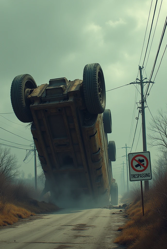 Music Album Cover Track Name Re-volta Artist : Brazone Overturned vehicle with no trespassing lanes
