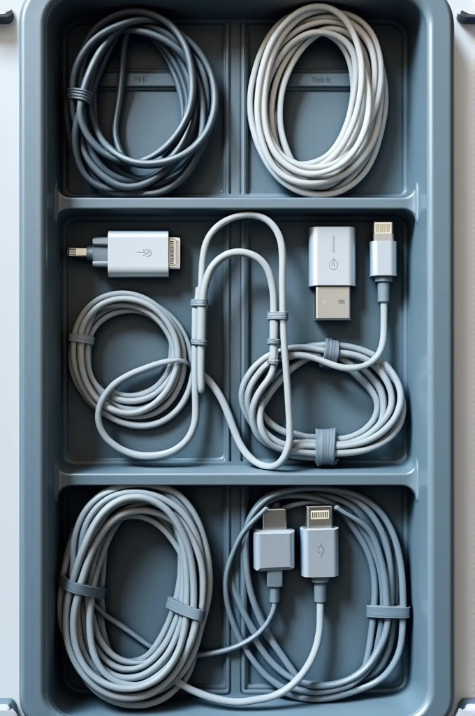 Inside the charging cable storage box