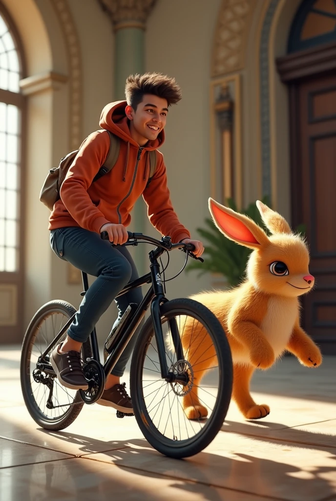 Manny and bike and theep and bank 