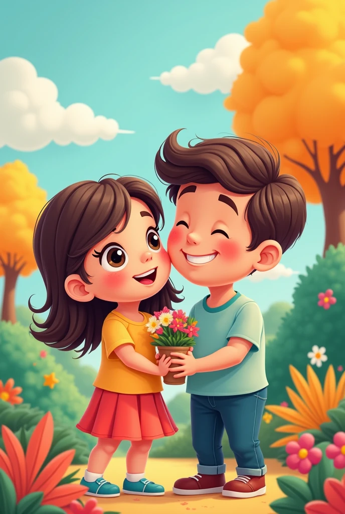 A cartoonist AI image of a girl father