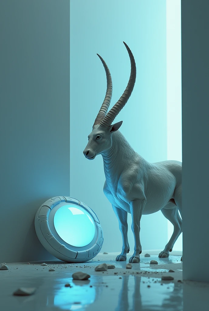 1Horn、obstacle、item、Realistic、Near future、Simple Background、Blue Lamp