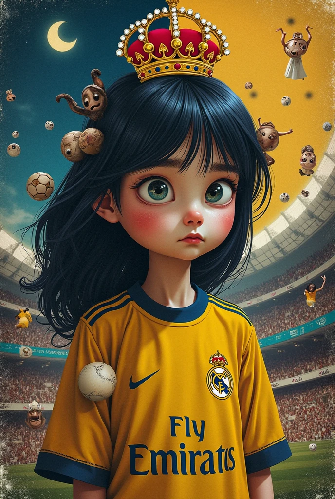 Hello, I want to create a collage that mixes both Coraline and Real Madrid