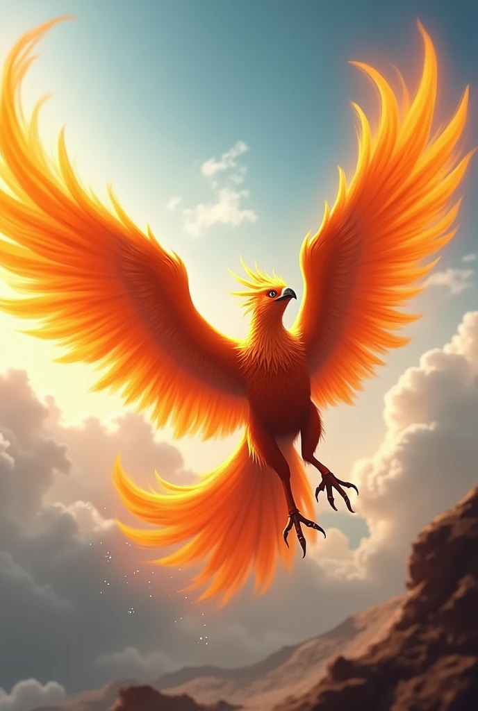 Phoenix、Fly at high speed、((motion-blur:1.5, Blurred Feather:1.5))