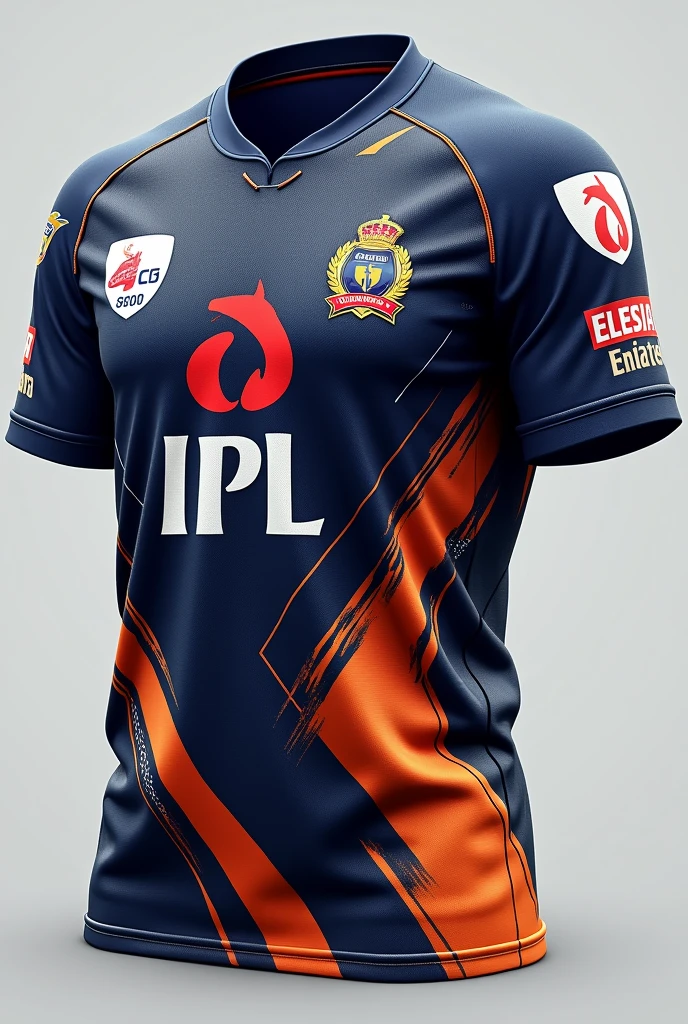 Consider any one IPL team that you want to design a new jersey for. Consider the team's color, logo and overall design.