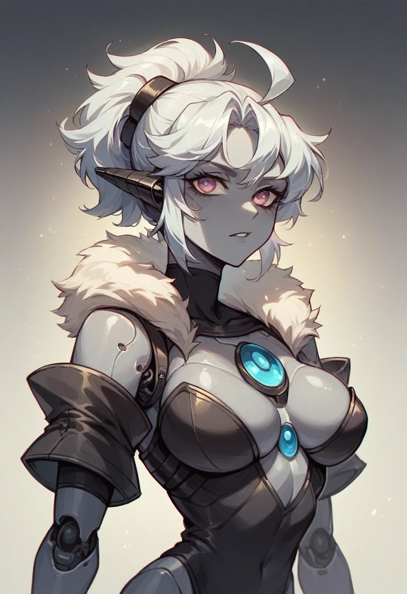 Signalis style low poly robot girl
