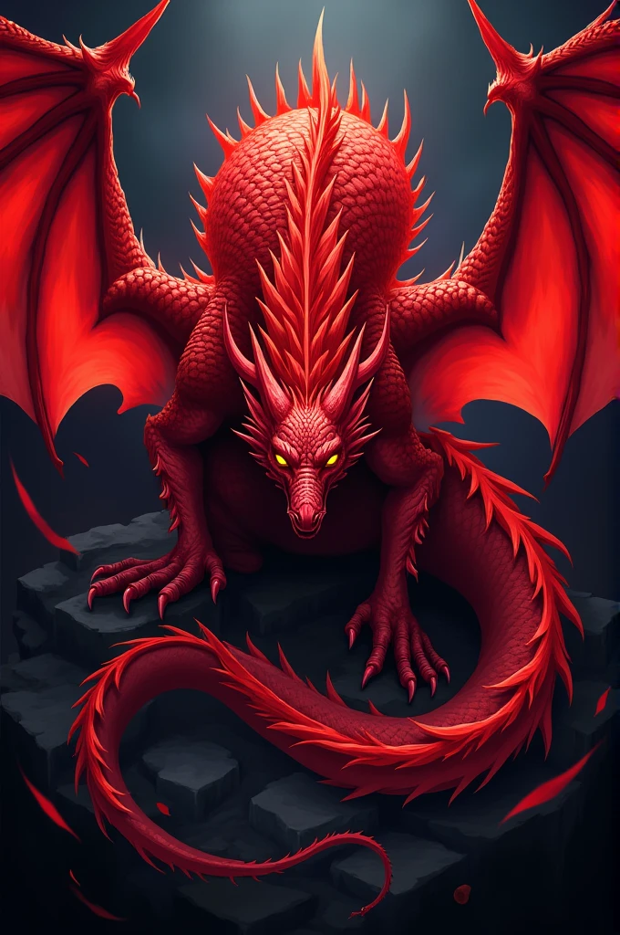 Logo, fury of champions, image of a red dragon, video game tournament