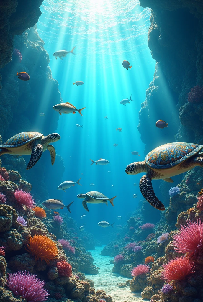 create a drawing about marine life