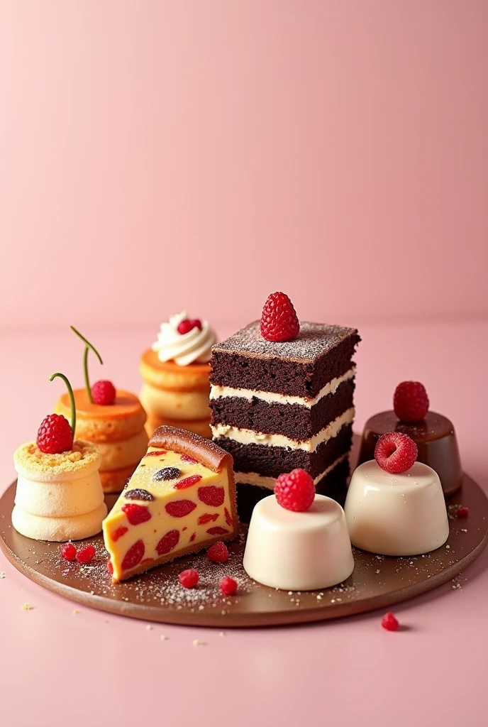 CREATE A BOOK COVER WITH NOTHING WRITTEN ON IT SHOWING PIZZA LASAGNA CAKE DESSERTS LIKE PUDDING AND MOUSE KEEP EVERYTHING IN ORDER AND WITH A LOT OF REALISM