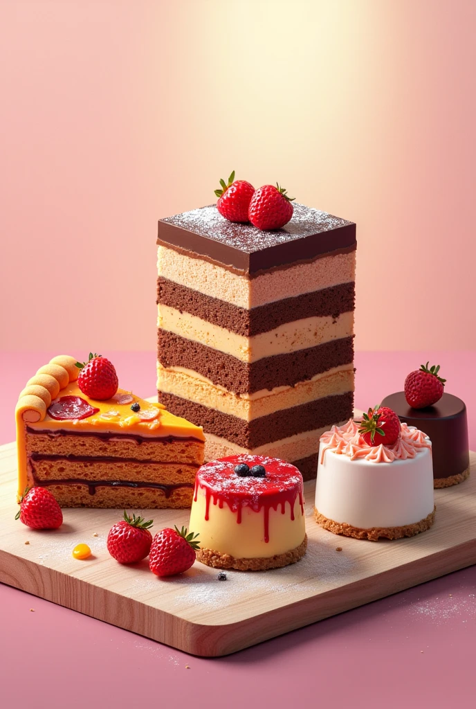 CREATE A BOOK COVER WITH NOTHING WRITTEN ON IT SHOWING PIZZA LASAGNA CAKE DESSERTS LIKE PUDDING AND MOUSE KEEP EVERYTHING IN ORDER AND WITH A LOT OF REALISM