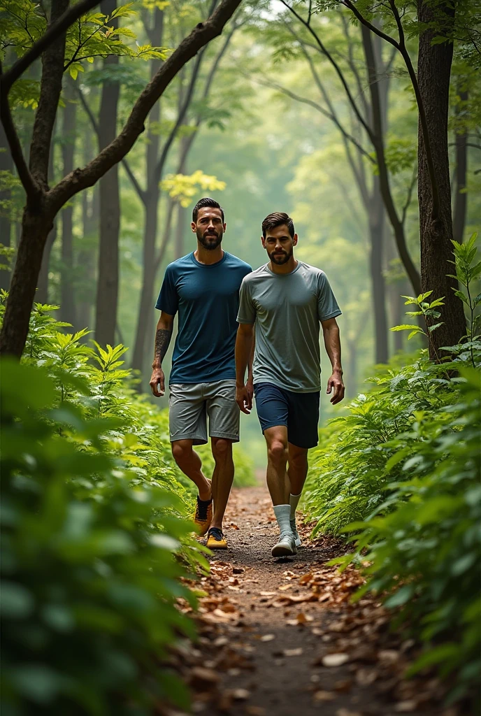 Both Ronaldo and Messi were photographed walking in the dense forests of Junagadh in Gujarat and getting photographed together.