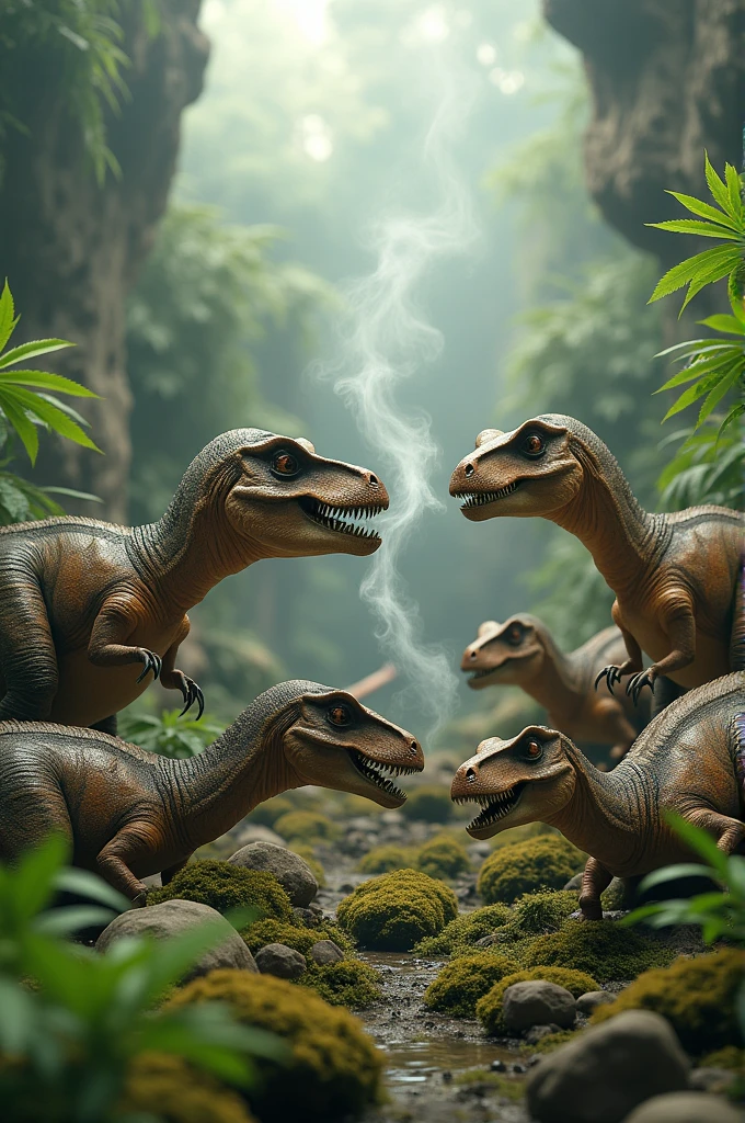 Dinosaurs smoke cannabis