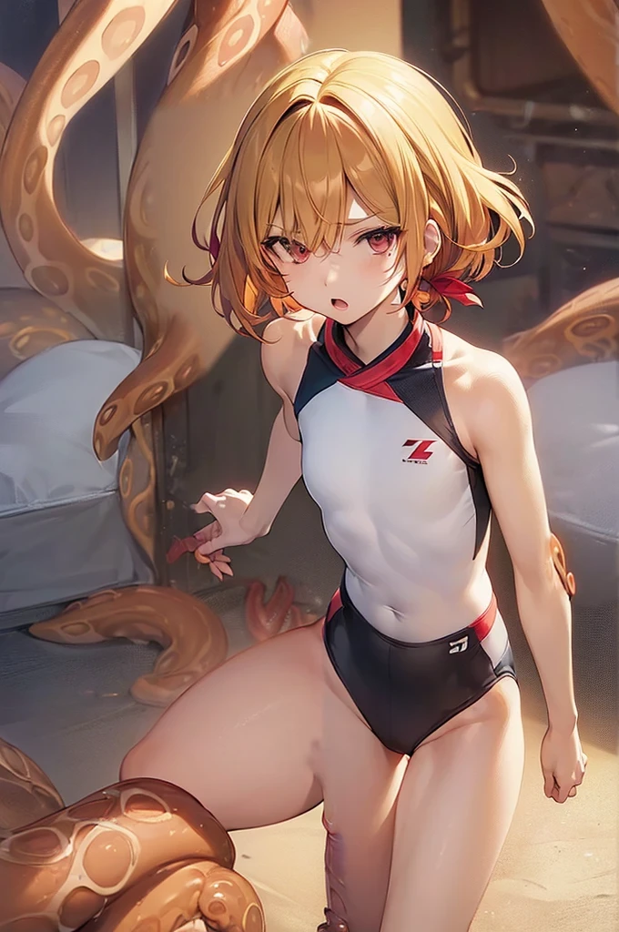 (((athlete suit))),((((brown penis tentacles bound a girl)))),((((cum))))
