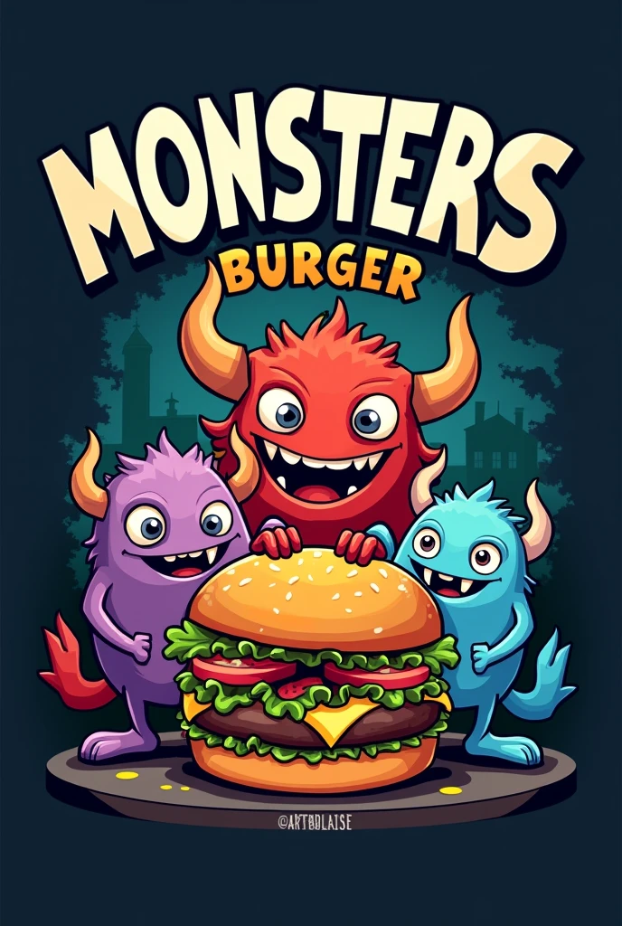 Logo for a store that says Monsters burger 
